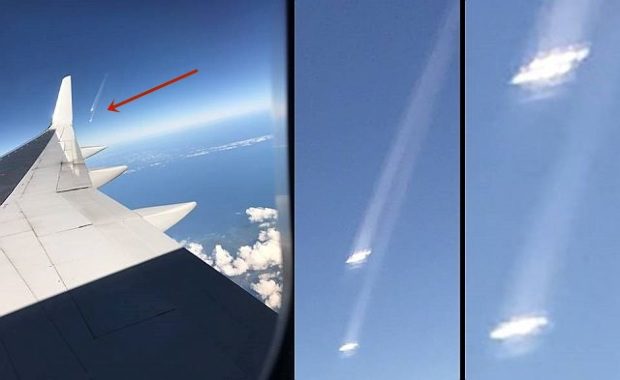 A Föld légkörébe lépő rejtélyes tárgyakat fotóztak egy repülőről