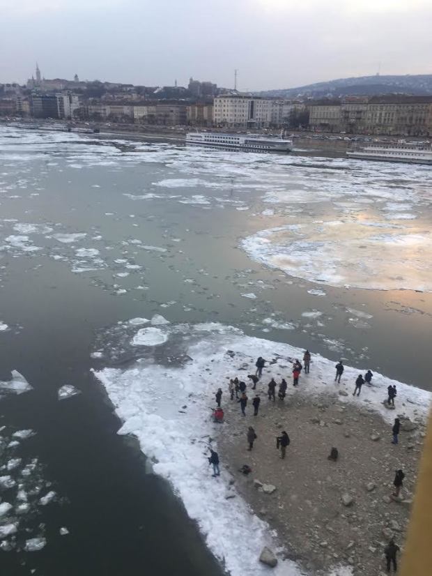 Új sziget emelkedett ki a jegesen zajló Dunából, Budapest közepén!