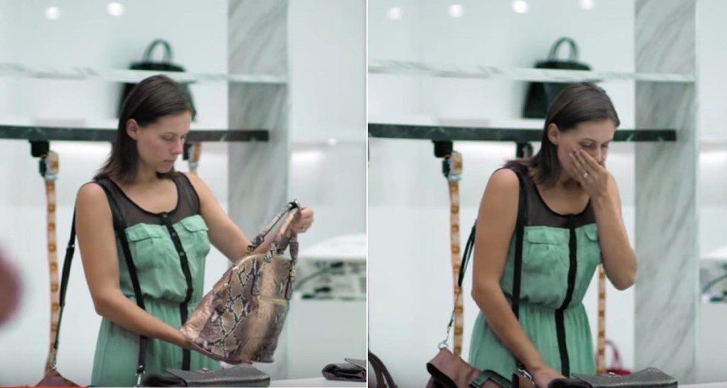 A nő egy bőrtáskát akart venni – de mikor kinyitja rájön a véres igazságra