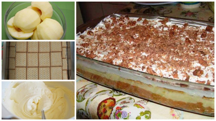 Almás krémes csoda, sütés nélkül