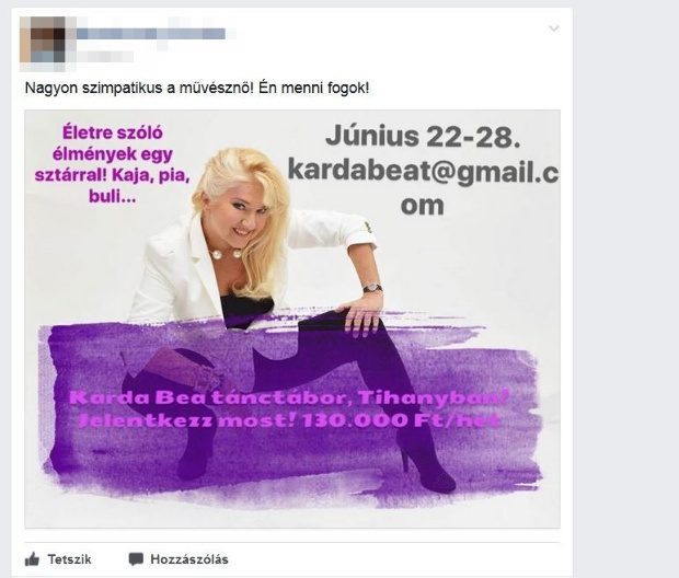 Bírósághoz fordul: Pénzt csalnak ki Karda Bea nevében!