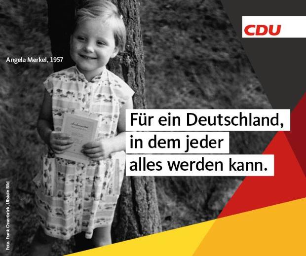 Gyerekkori fotójával kampányol Merkel
