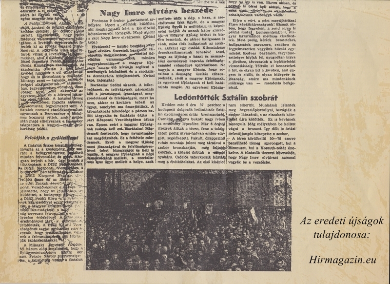 A magyar nemzet 1956-ban világtörténelmet írt. Íme, az 1956. október 24-i események, az eredeti sajtók hasábjain! Kép: Hirmagazin.eu