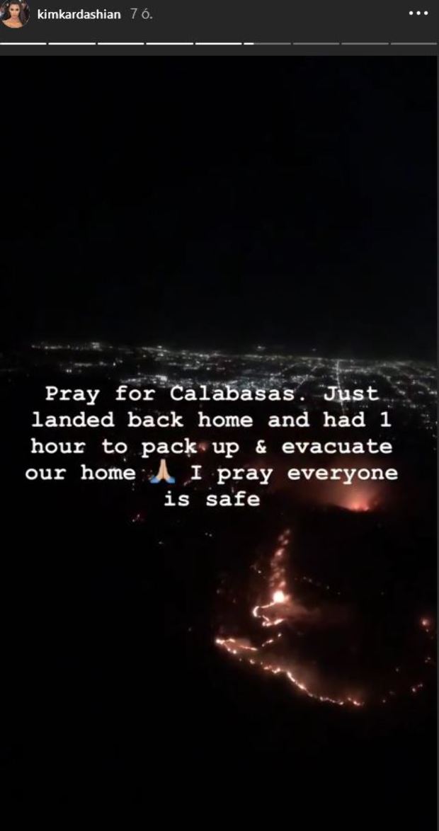 Pokoli helyzet Kim Kardashian éjjel menekült a kaliforniai tűzvész elől 1